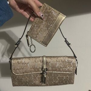 SOLD DO NOT BUY Coach Gold and Silver Shimmer Hampton Shoulder Bag